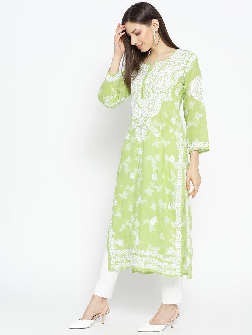 embroidered straight kurta - 16823212 - Zoom Image - 2