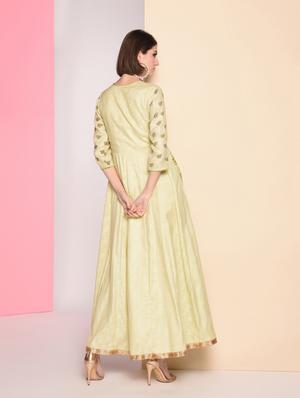 block print anarkali ethnic dress - 16823218 - Standard Image - 3