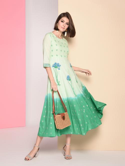 floral print anarkali ethnic dress - 16823223 - Standard Image - 1