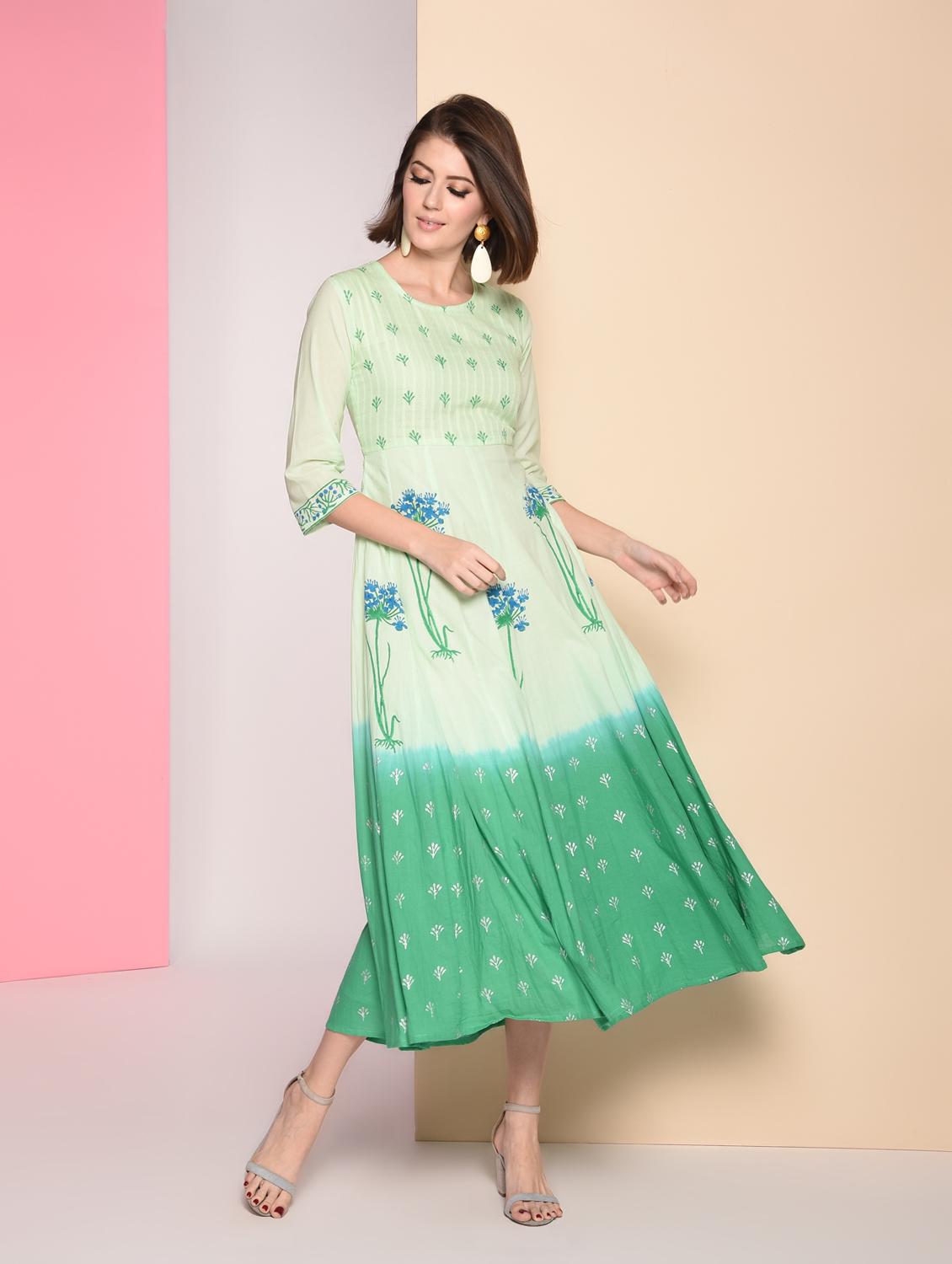 floral print anarkali ethnic dress - 16823223 - Zoom Image - 2