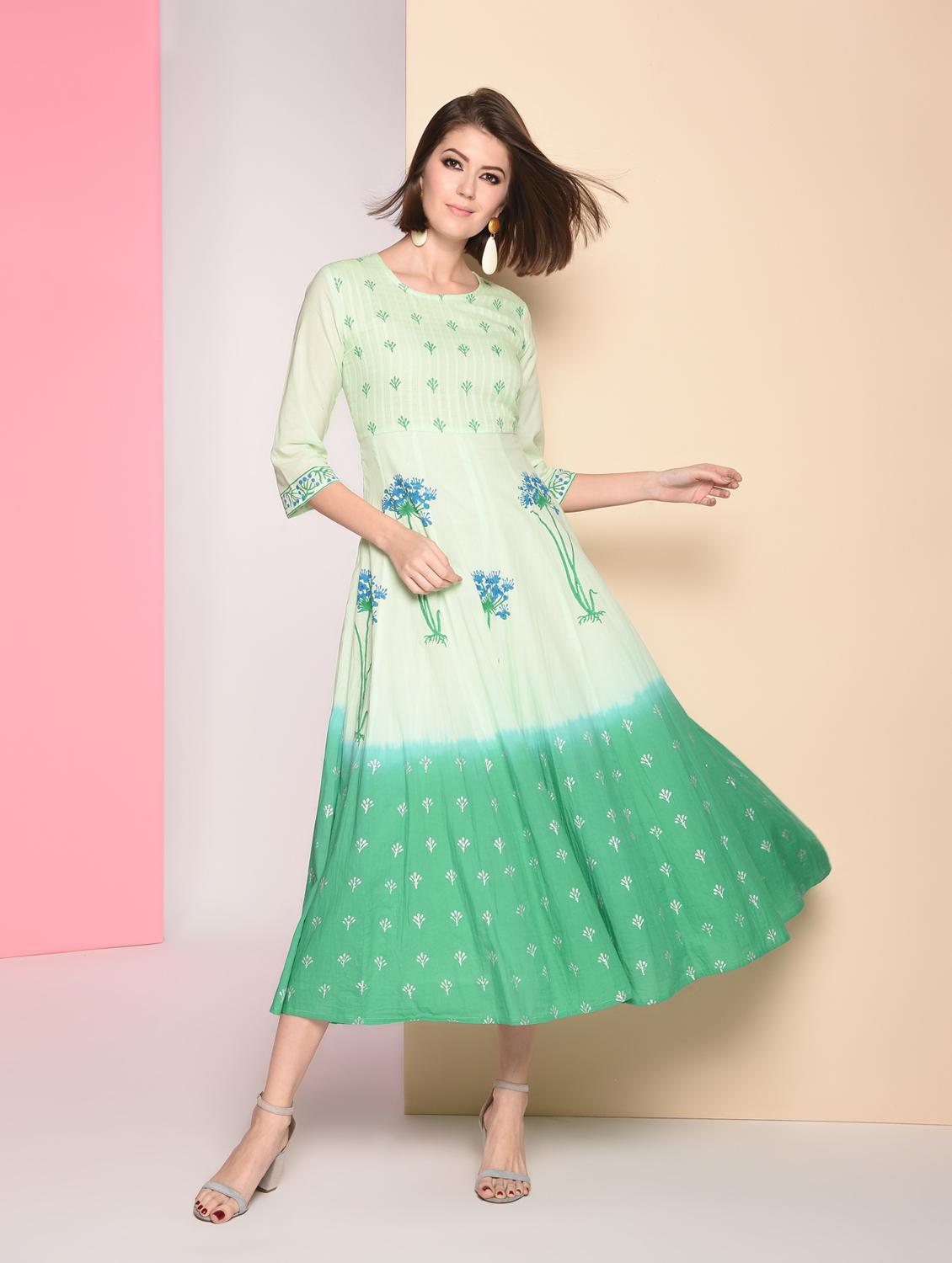 floral print anarkali ethnic dress - 16823223 - Zoom Image - 3