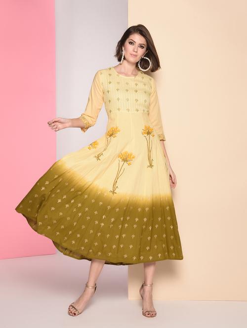 floral print anarkali ethnic dress - 16823224 - Standard Image - 1