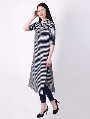 striped straight kurta - 16823314 - Standard Image - 2