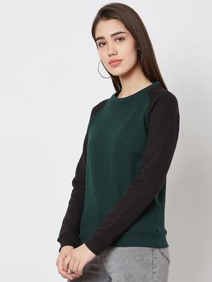 contrast sleeved fleece sweatshirt - 16823365 - Standard Image - 2