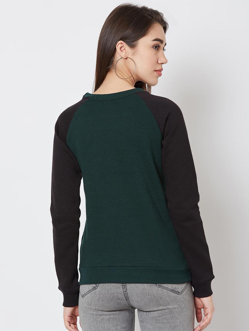 contrast sleeved fleece sweatshirt - 16823365 - Zoom Image - 3