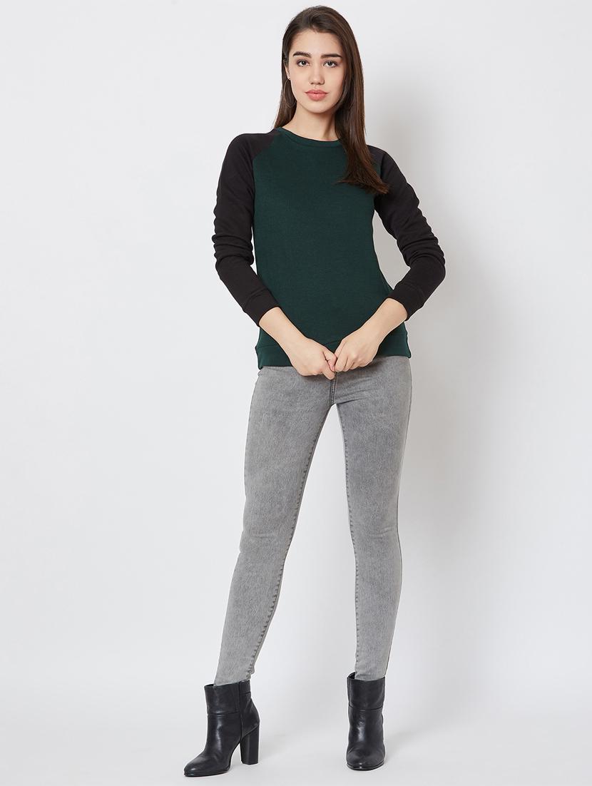 contrast sleeved fleece sweatshirt - 16823365 - Zoom Image - 4