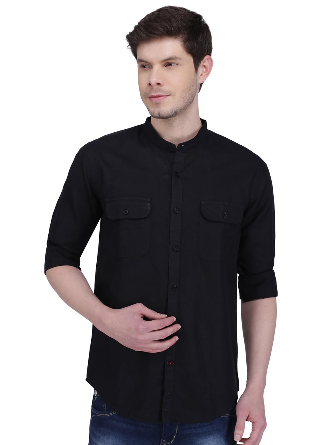 black solid casual shirt - 16823494 - Zoom Image - 1