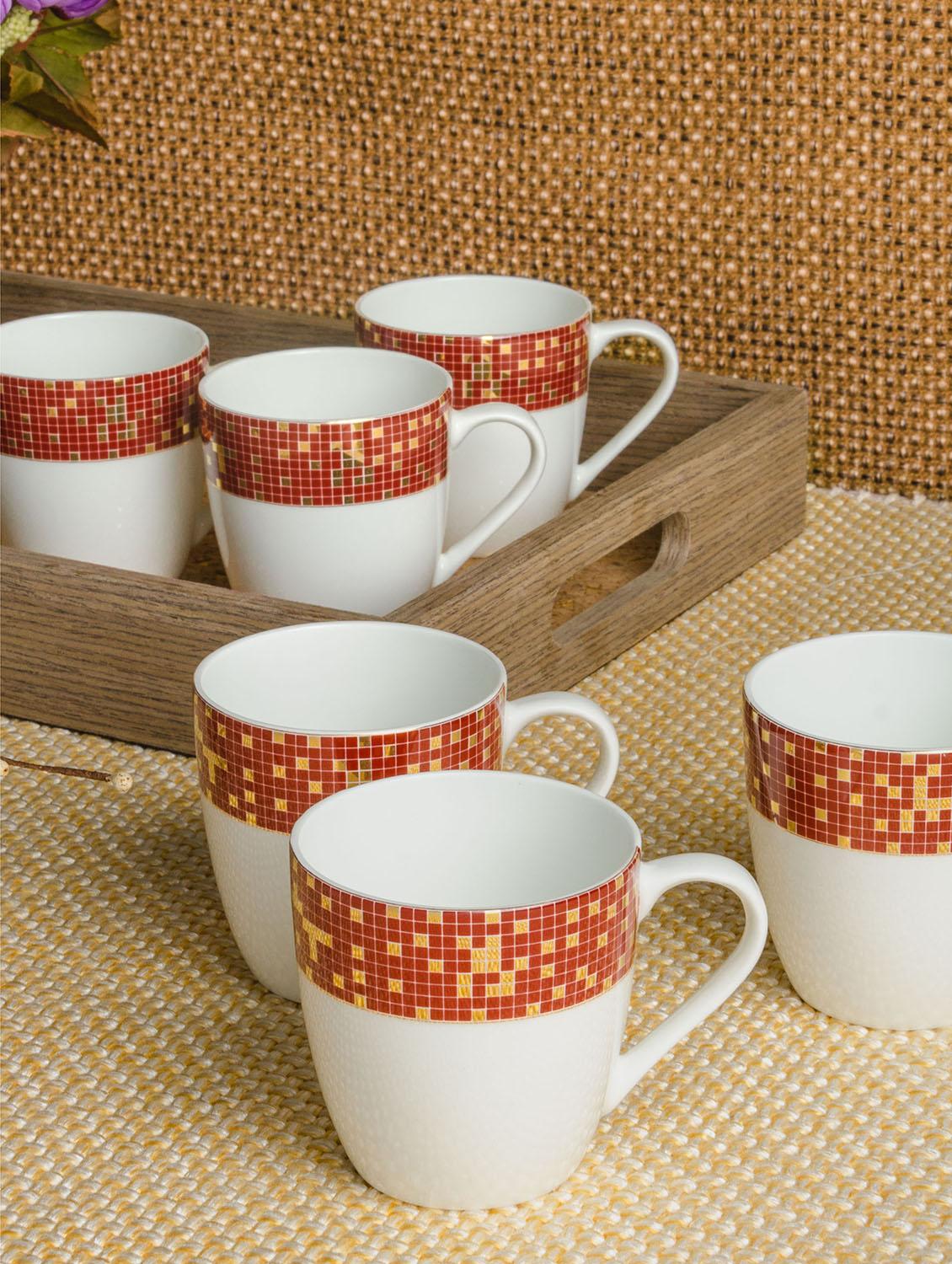 bone china tea cups with real gold design print (set of 6) - 16823499 - Zoom Image - 1