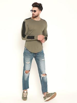 olive green taped t-shirt - 16823648 - Standard Image - 4