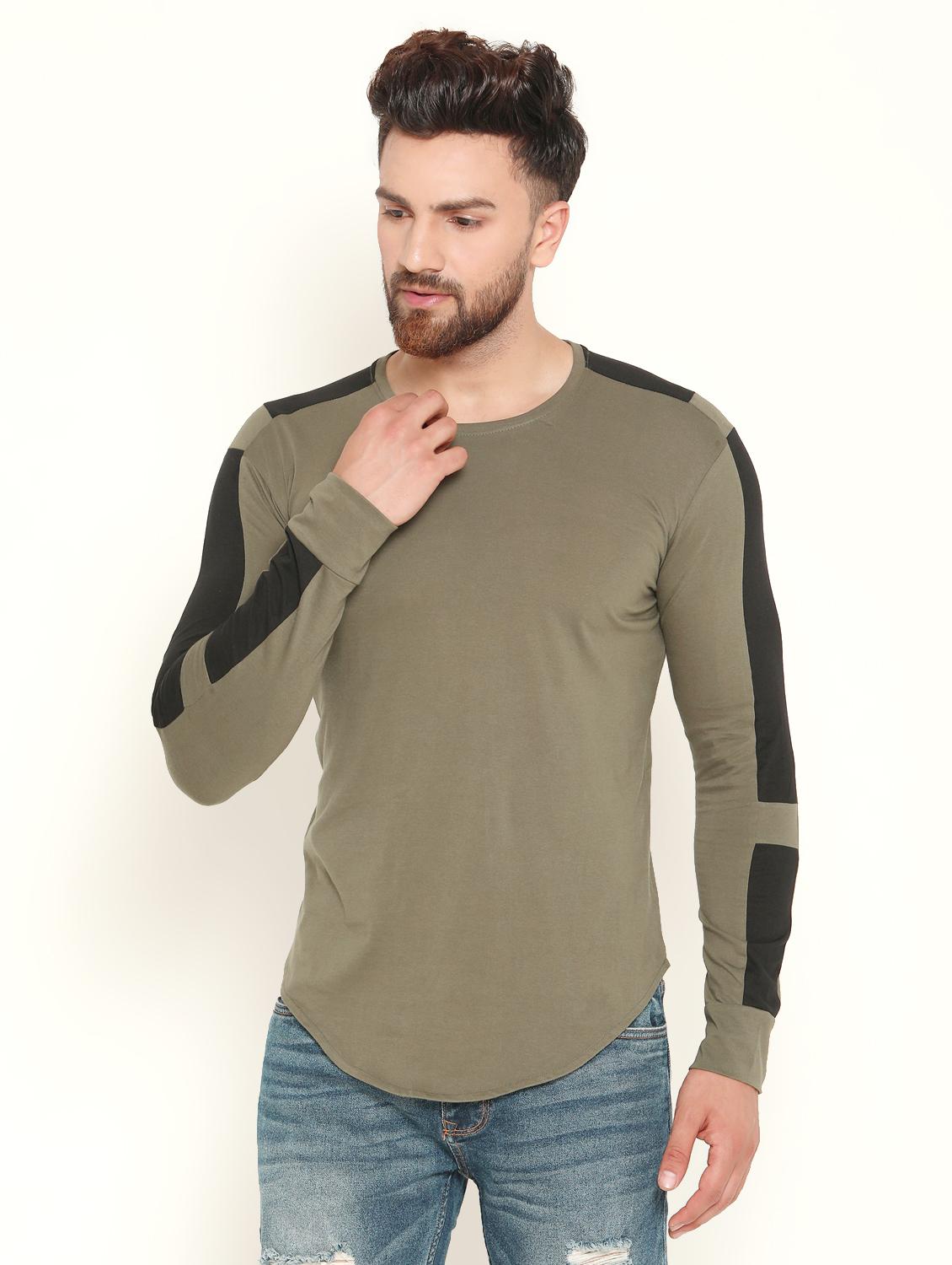 olive green taped t-shirt - 16823648 - Zoom Image - 1