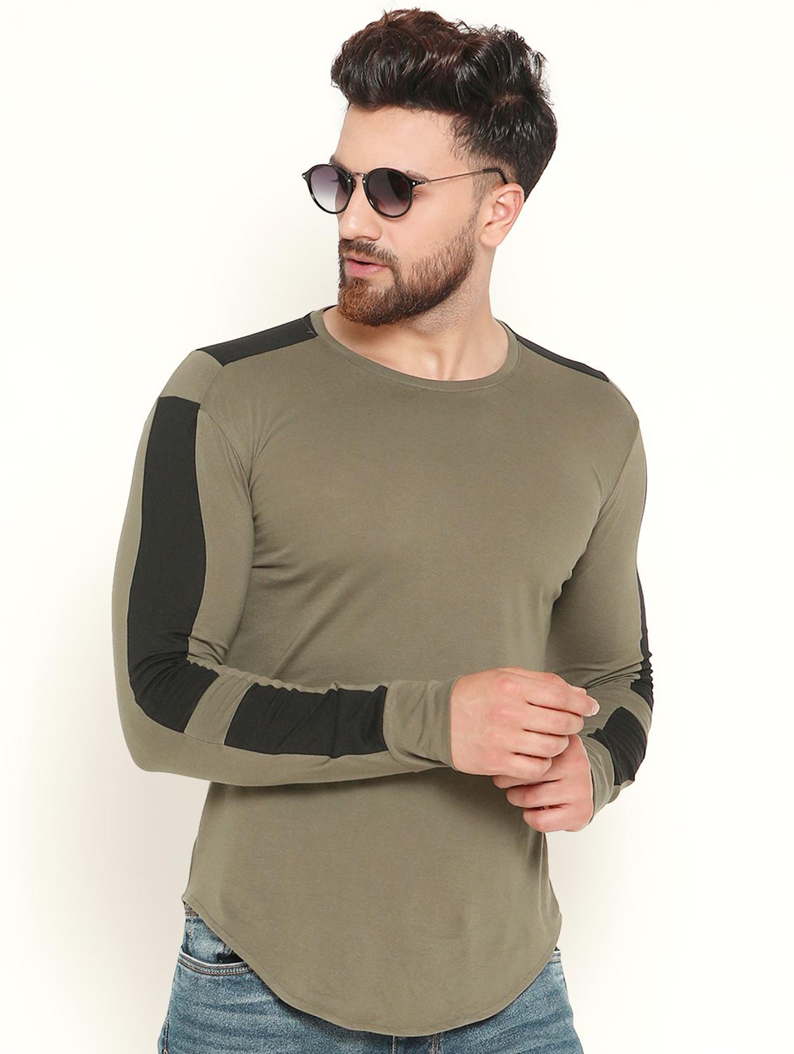 olive green taped t-shirt - 16823648 - Zoom Image - 2