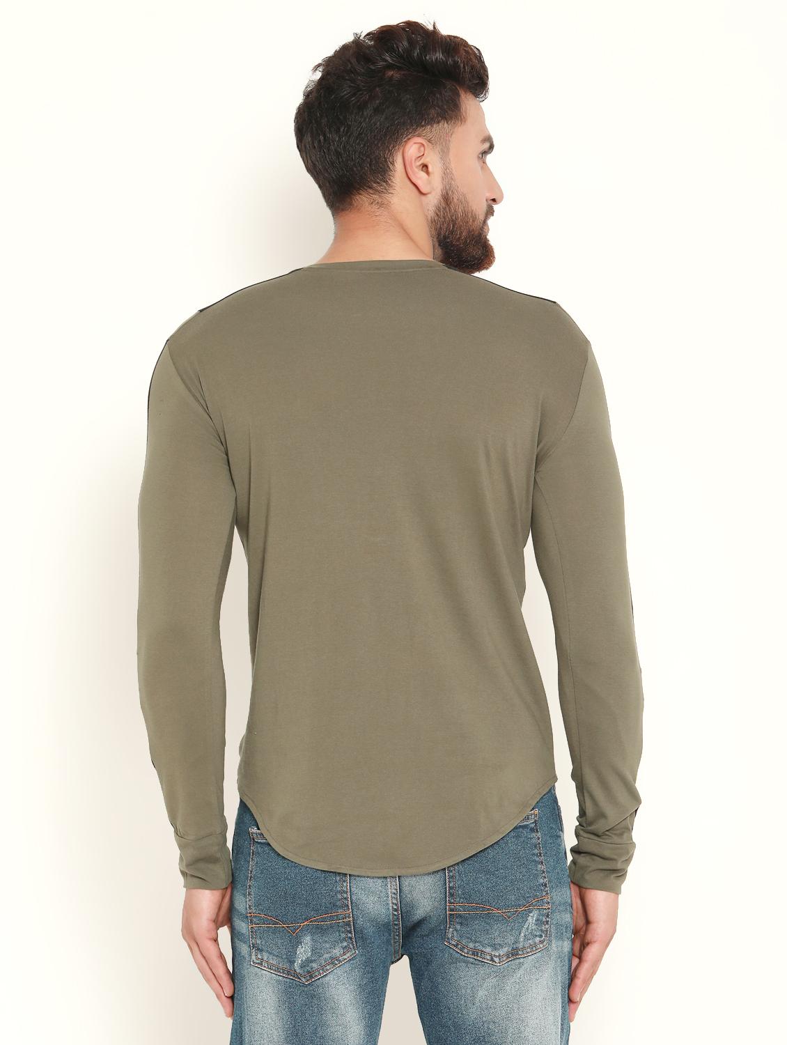 olive green taped t-shirt - 16823648 - Zoom Image - 3