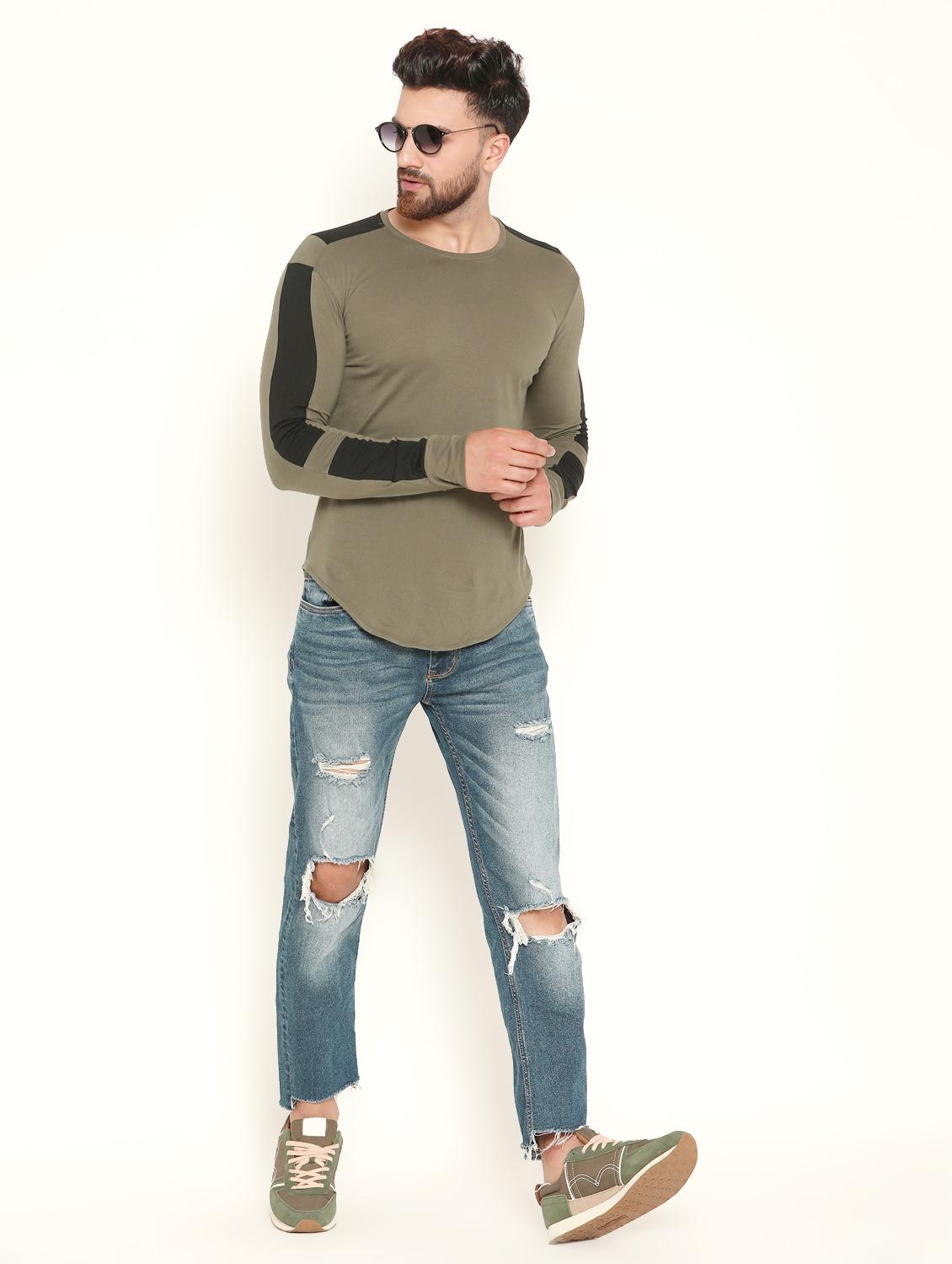olive green taped t-shirt - 16823648 - Zoom Image - 4