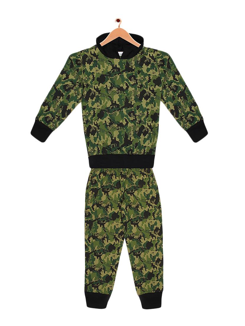 green cotton full length twin set - 16824214 - Zoom Image - 1