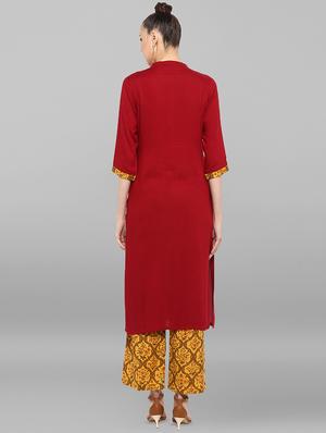 contrast kurta palazzo set - 16824454 - Standard Image - 3