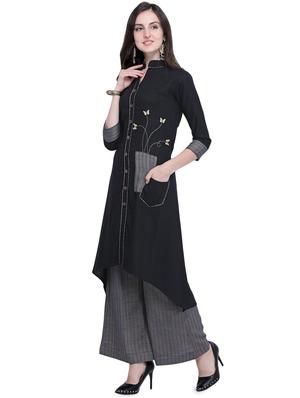 embroidered high-low kurta - 16824500 - Standard Image - 2