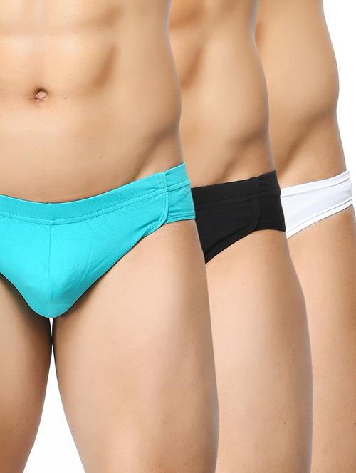 set of 3 multi colored solid hipster brief - 16824591 - Standard Image - 1
