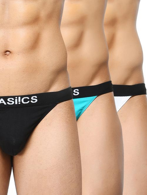 set of 3 multi colored solid hipster brief - 16824644 - Standard Image - 1