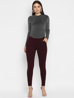 high rise solid jeggings - 16824674 - Standard Image - 4