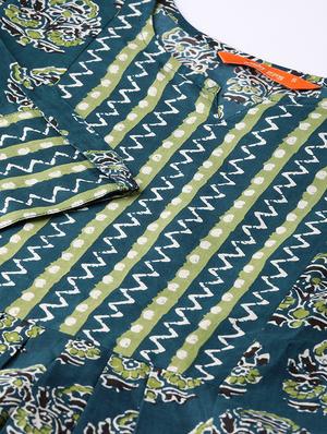 printed flared kurta - 16824694 - Standard Image - 4