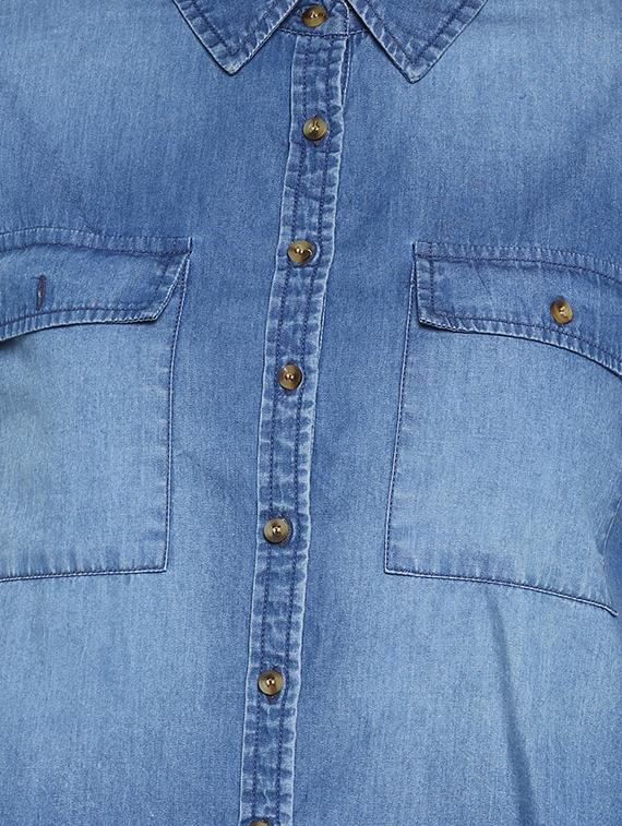 frayed hem denim shirt - 16824700 - Zoom Image - 5