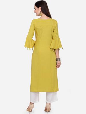 solid double slit kurta - 16824851 - Standard Image - 3