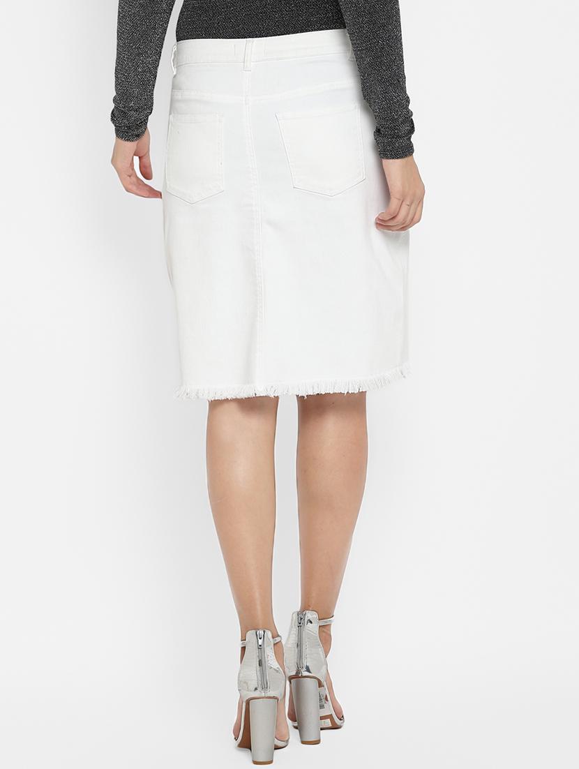 high rise frayed hem jeans - 16824876 - Zoom Image - 3