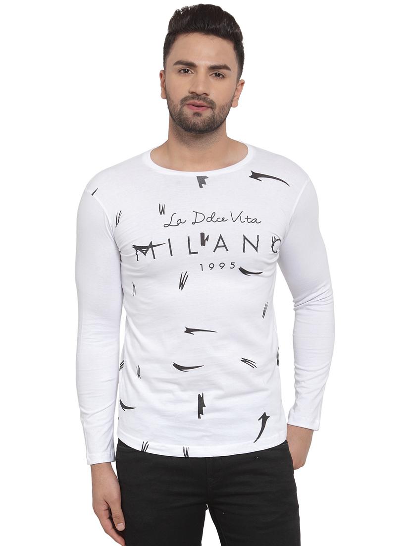 white typographic print t-shirt - 16824911 - Zoom Image - 1