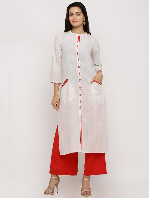 kaantha work kurta palazzo set - 16825089 - Standard Image - 1