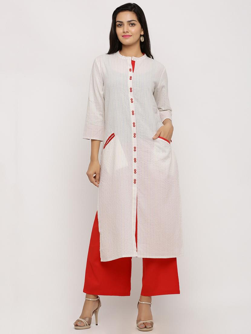 kaantha work kurta palazzo set - 16825089 - Zoom Image - 1