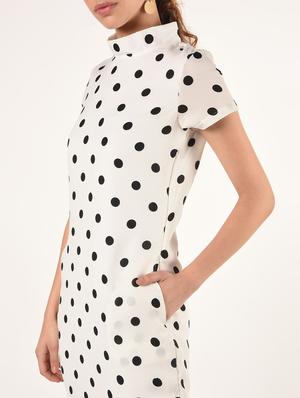 mock neck polka dot sheath dress - 16825138 - Standard Image - 4