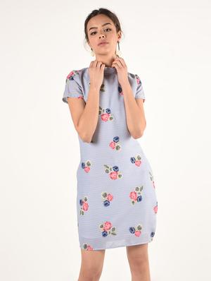 mock neck striped sheath dress - 16825139 - Standard Image - 2