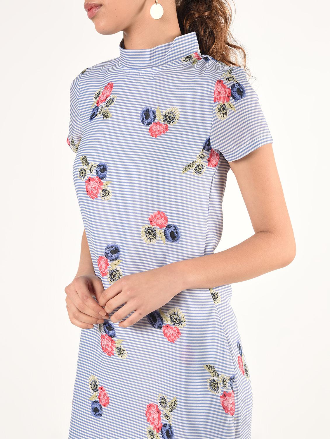mock neck striped sheath dress - 16825139 - Zoom Image - 5