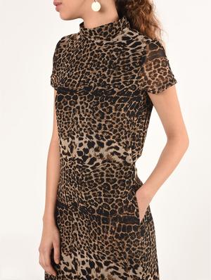 mock neck animal print sheath dress - 16825141 - Standard Image - 5