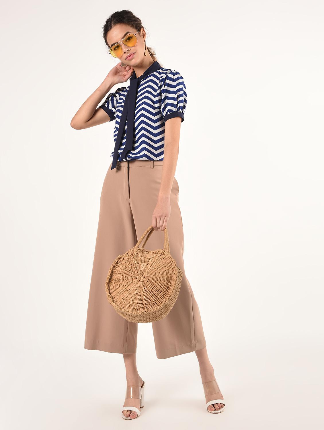 tie neck chevron shirt - 16825144 - Zoom Image - 1