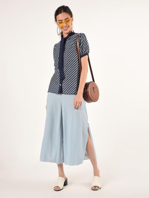 tie neck chevron shirt - 16825145 - Standard Image - 1