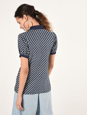 tie neck chevron shirt - 16825145 - Standard Image - 4