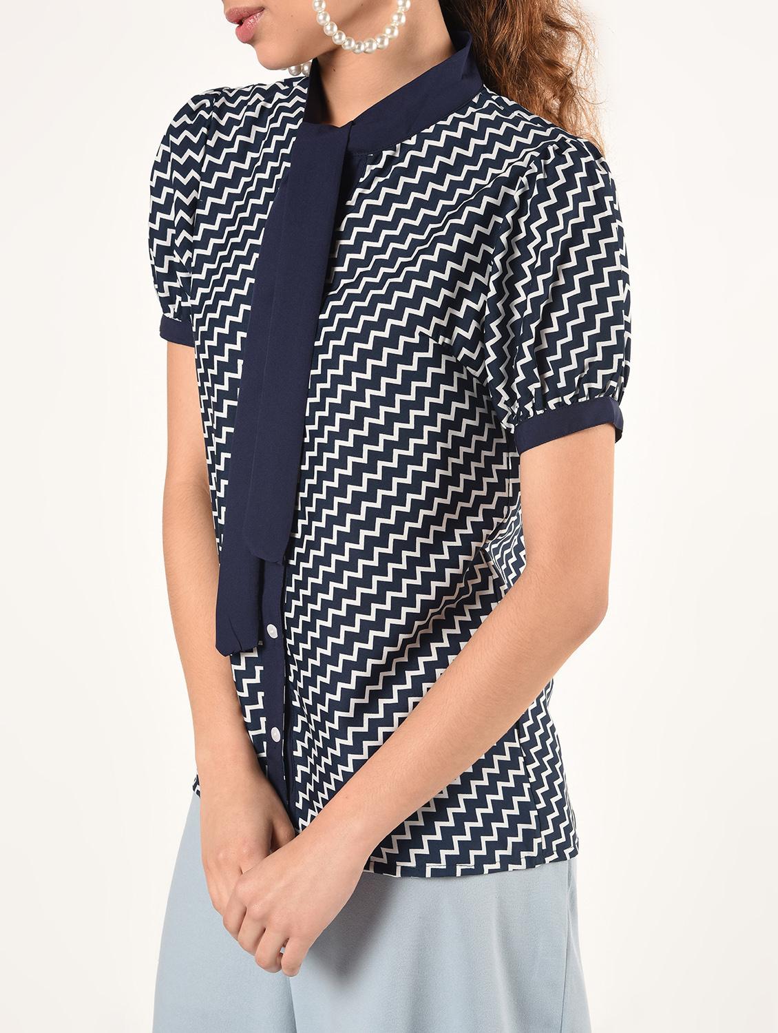tie neck chevron shirt - 16825145 - Zoom Image - 5