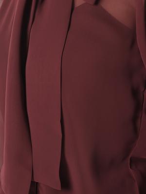 tie up neck solid shirt - 16825146 - Standard Image - 6