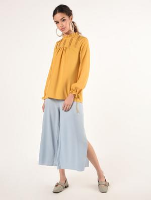 pin tucks detail solid top - 16825147 - Standard Image - 2