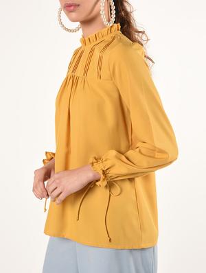 pin tucks detail solid top - 16825147 - Standard Image - 5