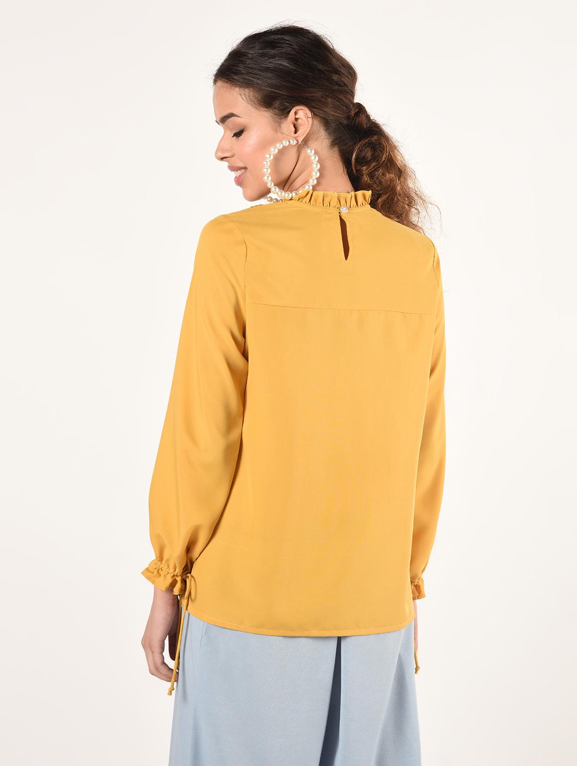 pin tucks detail solid top - 16825147 - Zoom Image - 4