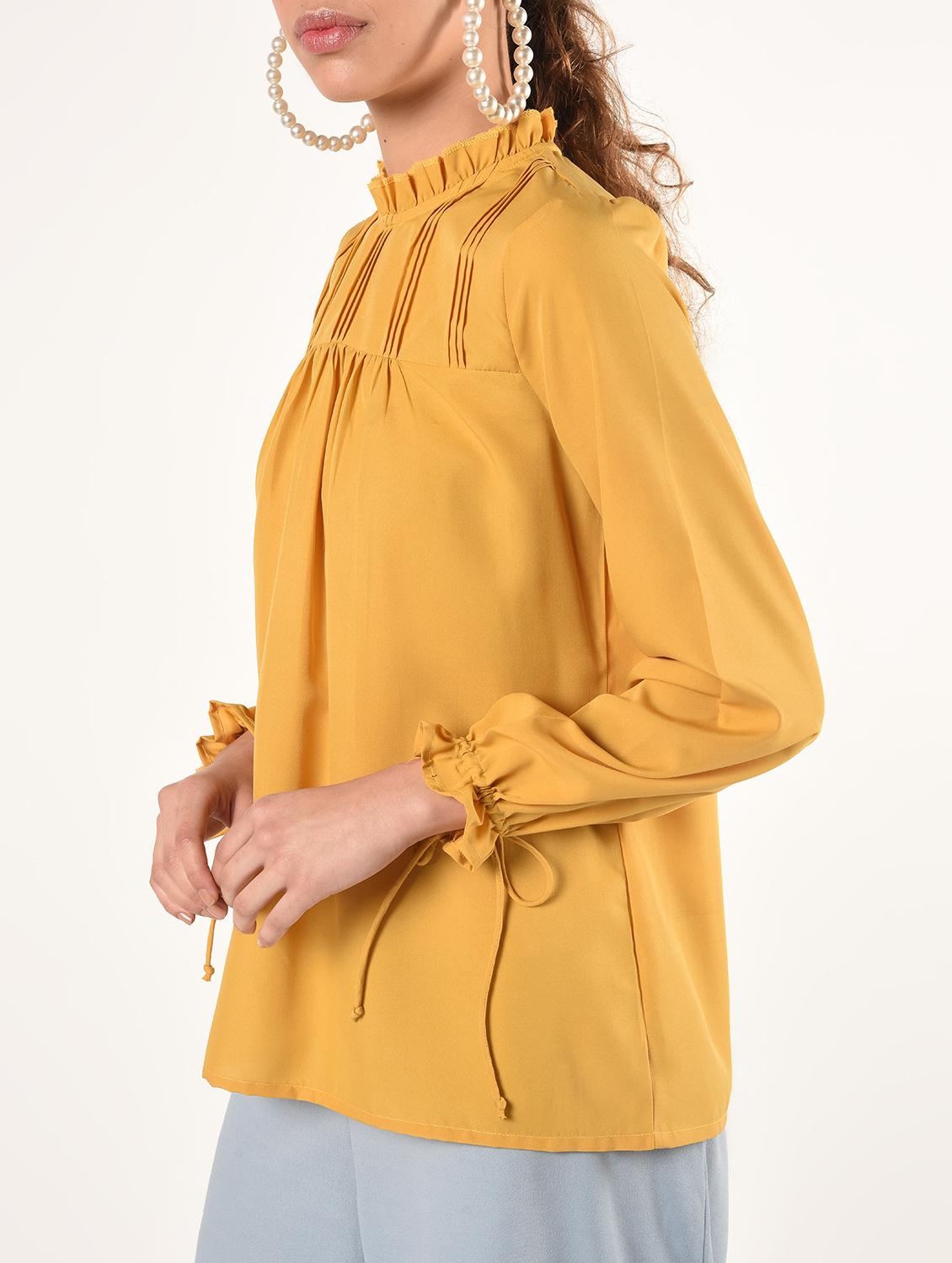 pin tucks detail solid top - 16825147 - Zoom Image - 5