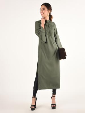bell sleeves solid straight kurta - 16825158 - Standard Image - 4