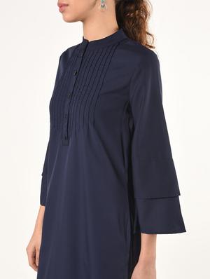 bell sleeves solid straight kurta - 16825160 - Standard Image - 4