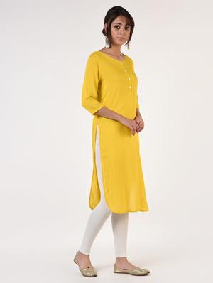 solid straight kurta - 16825173 - Standard Image - 2