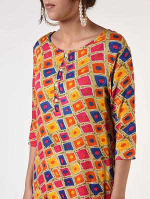 check print straight kurta - 16825175 - Standard Image - 4
