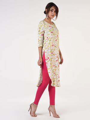 floral straight kurta - 16825176 - Standard Image - 2