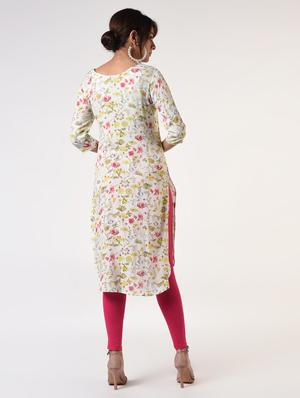 floral straight kurta - 16825176 - Standard Image - 3