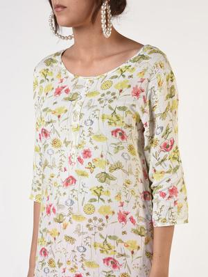 floral straight kurta - 16825176 - Standard Image - 4